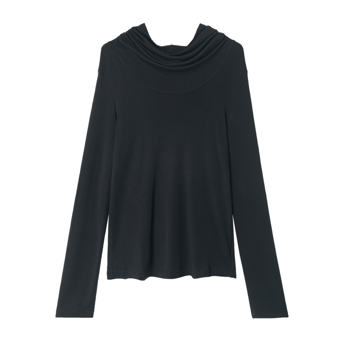 Hooded drape tops / black