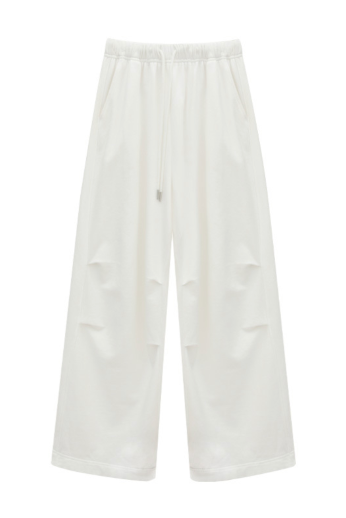 Relax wide sweat pants / white