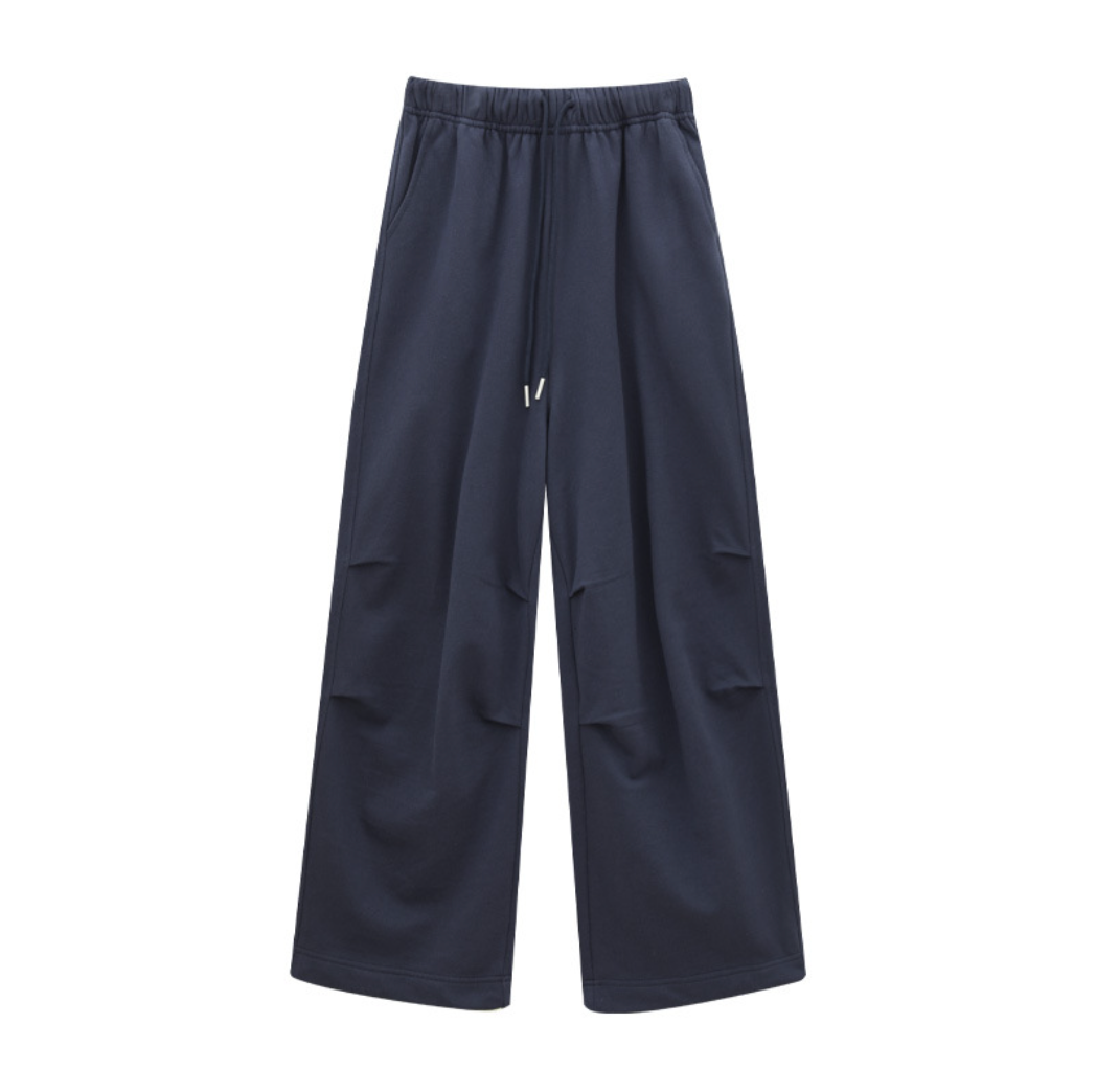 Relax wide sweat pants / navy