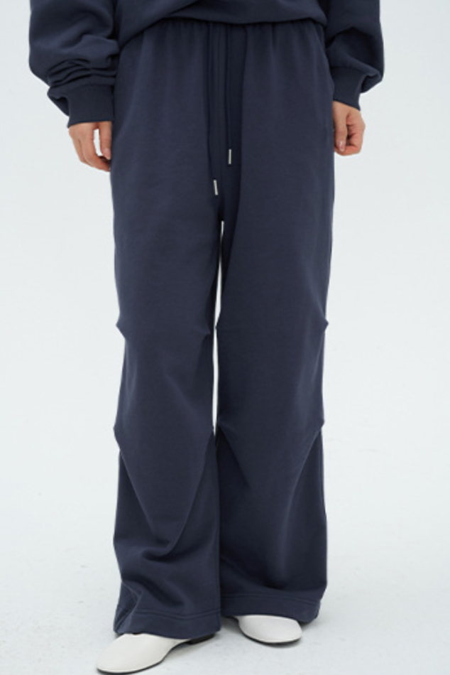 Relax wide sweat pants / navy